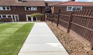 New pathway and lawn on a project in East London New pathway and lawn on a project in East London