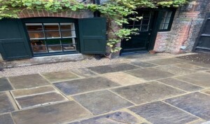 Reclaimed Yorkstone paving in East London Reclaimed Yorkstone paving in East London